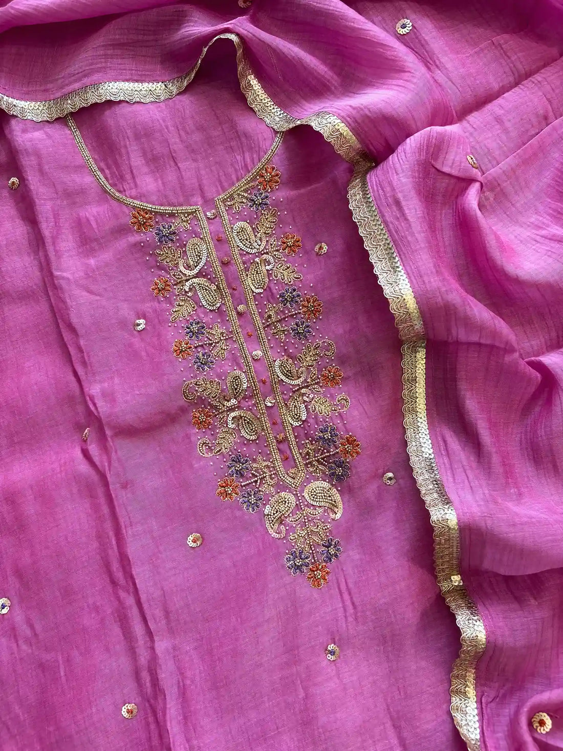 mul mul cotton unstitched suit for party wear