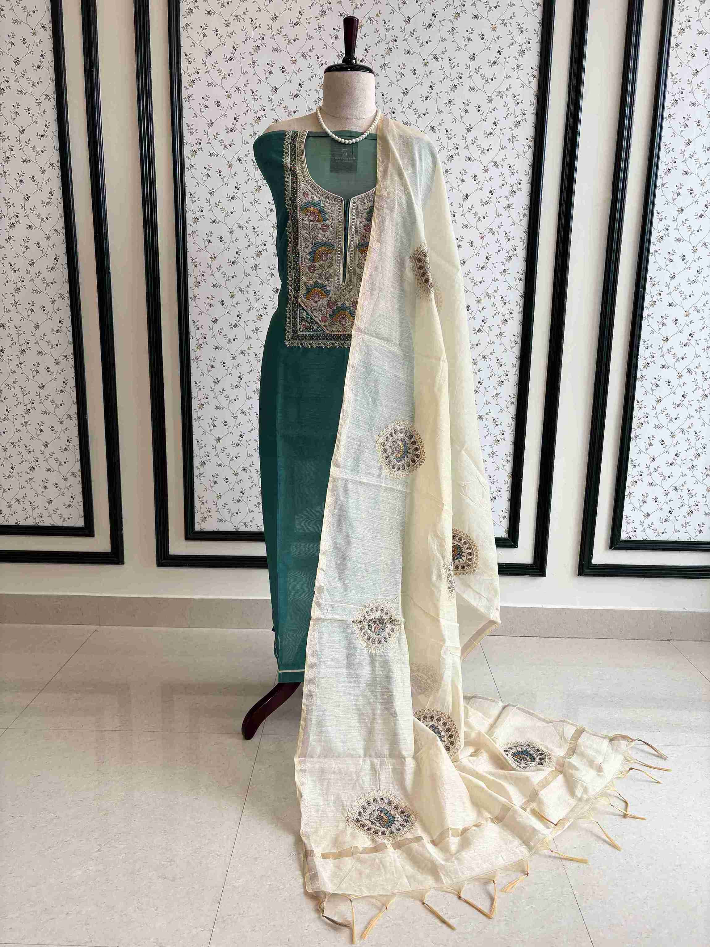 Premium quality chanderi silk Unstitched suits - The Zareesh