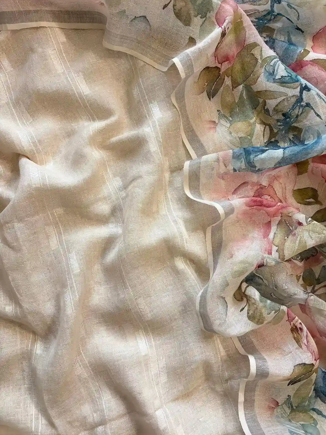 pure linen unstitched suit for casual look