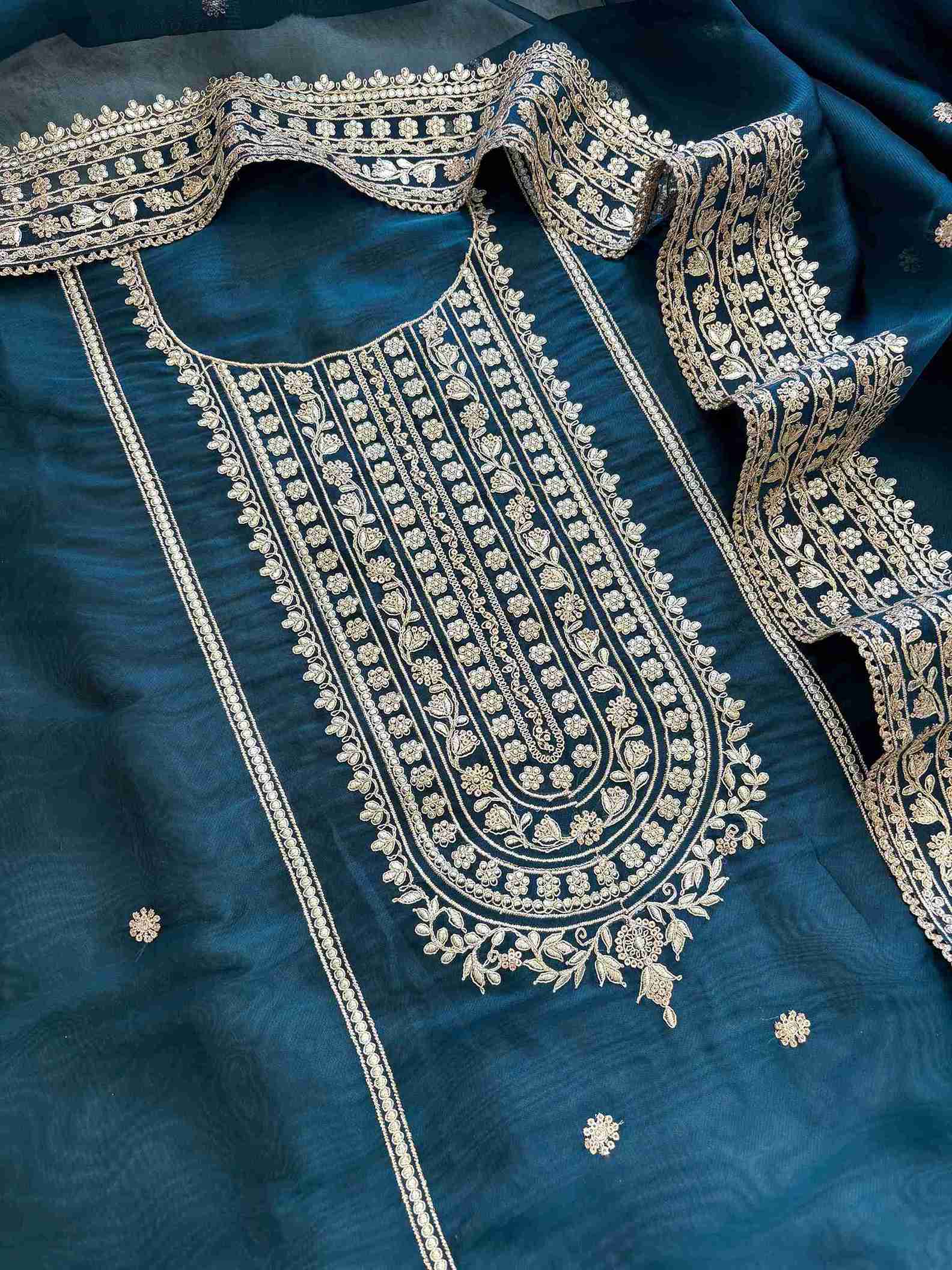 Satin Organza Unstitched Suit Set - The Zareesh