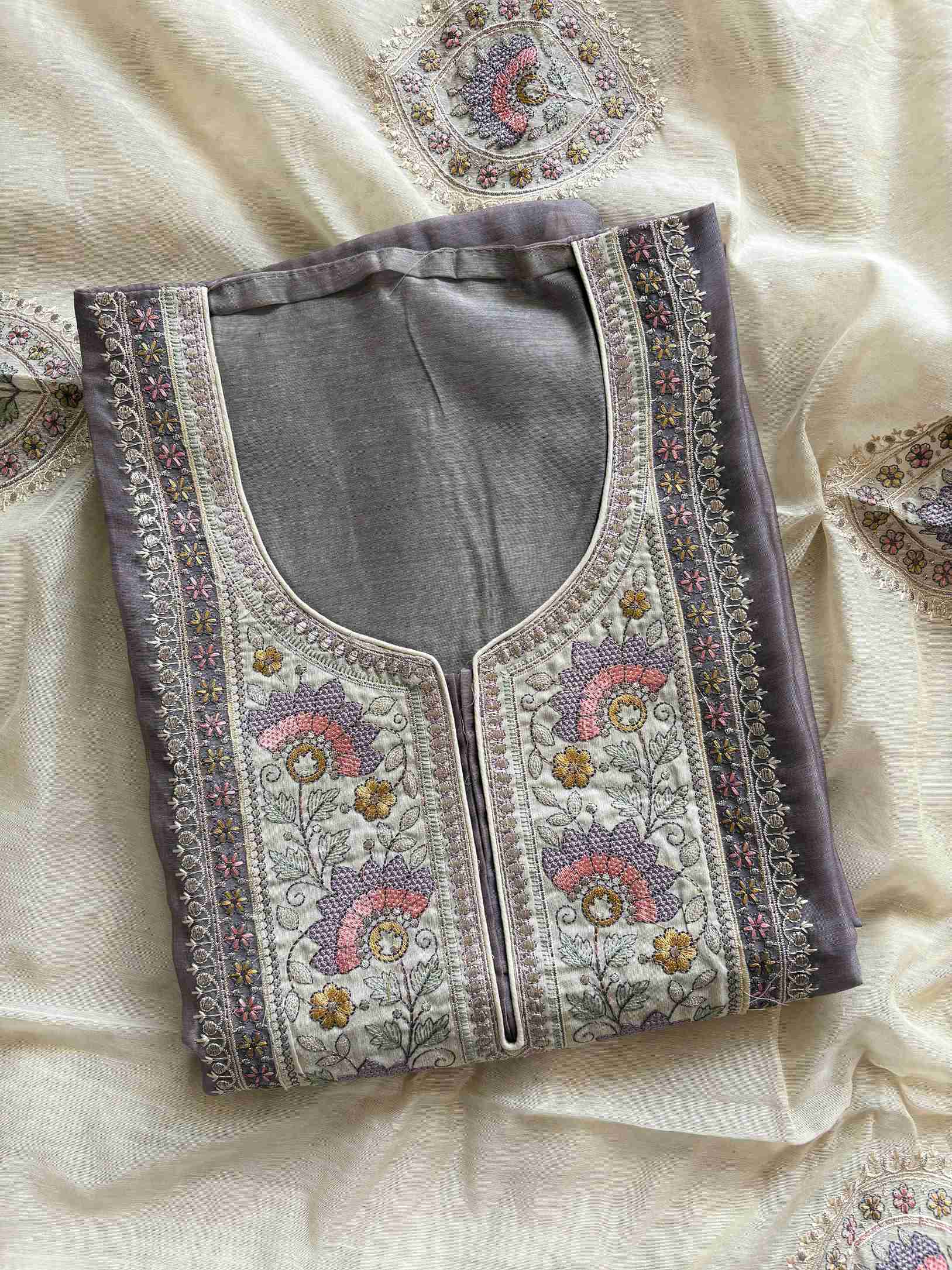 Premium quality chanderi silk Unstitched suits - The Zareesh