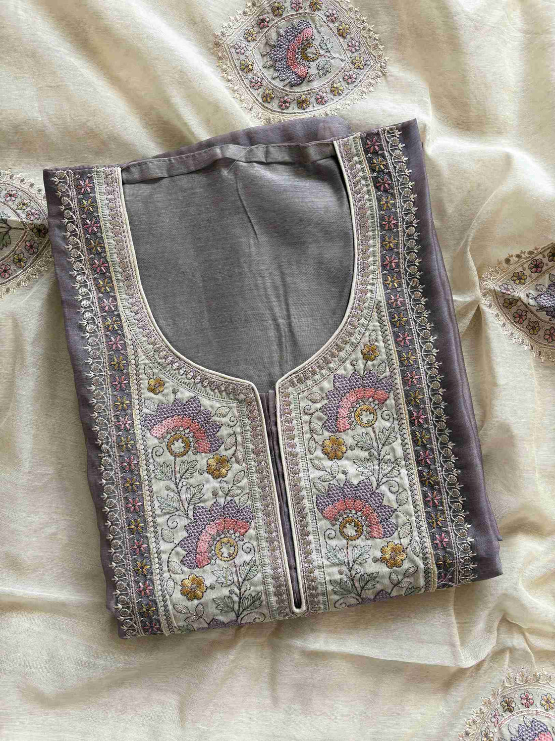 Premium quality chanderi silk Unstitched suits - The Zareesh