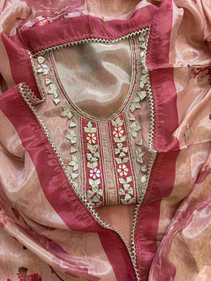 Designer gota patti unstitched suit - The Zareesh