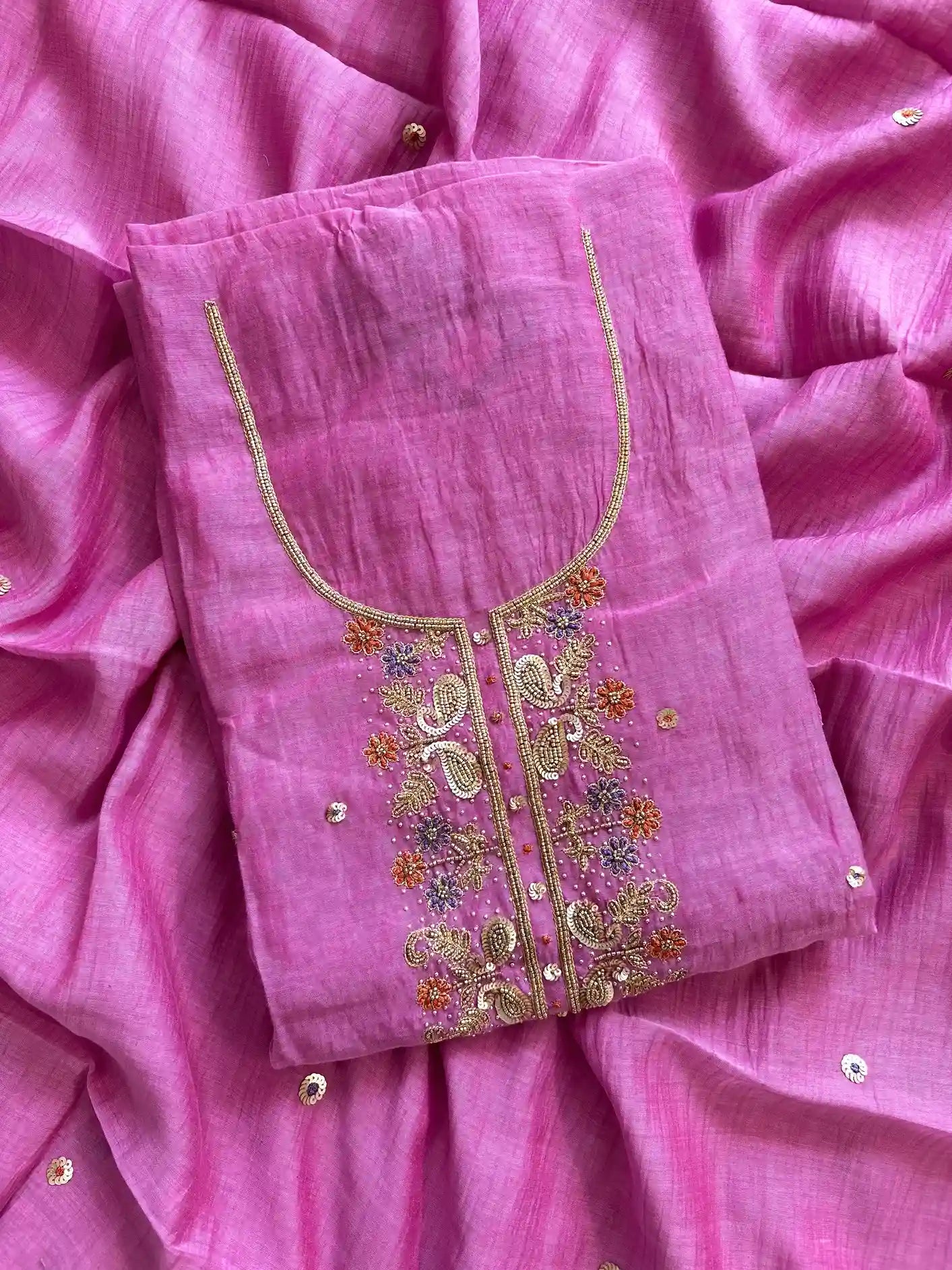 mul mul cotton unstitched suit for party wear