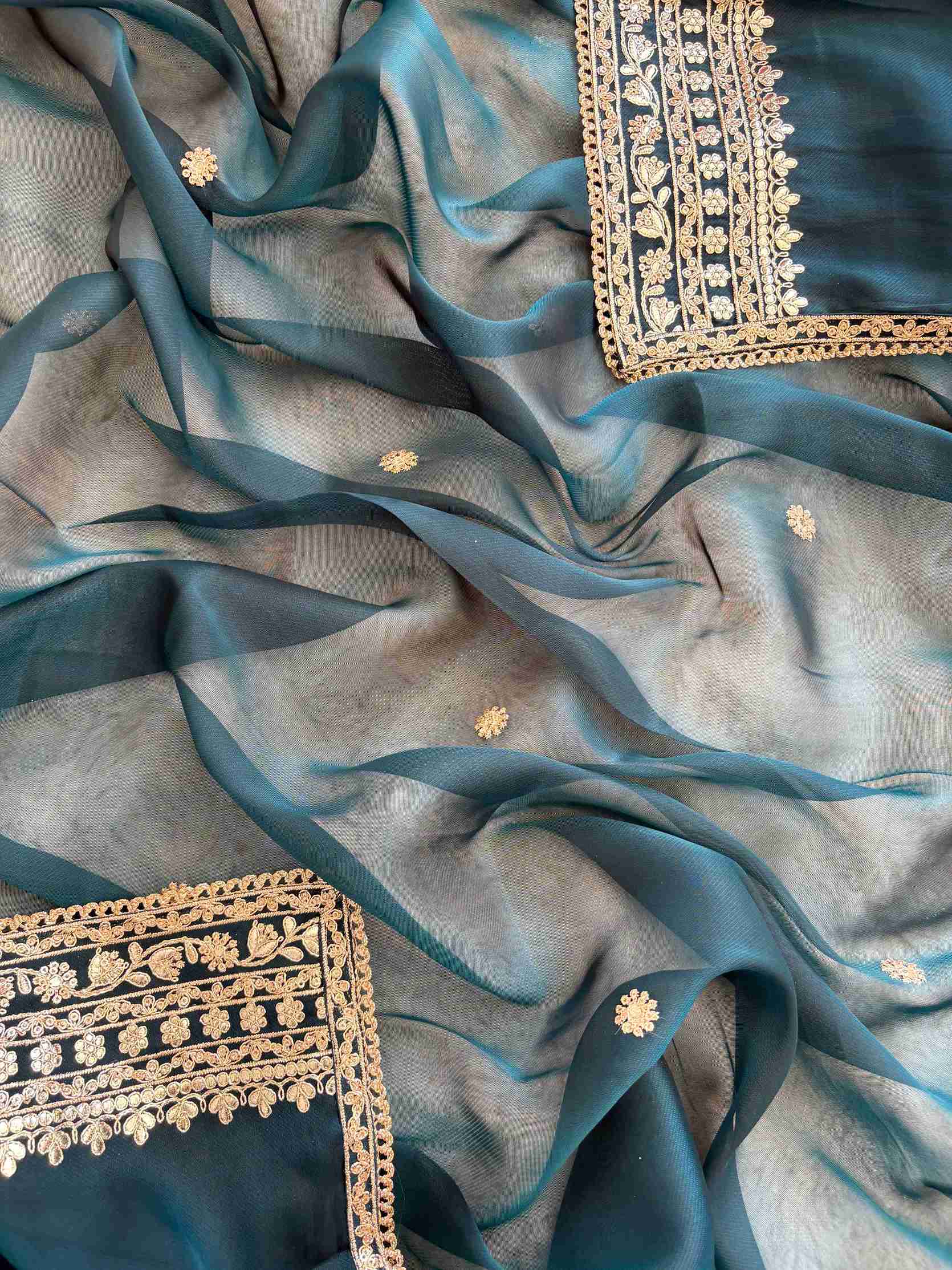 Satin Organza Unstitched Suit Set - The Zareesh