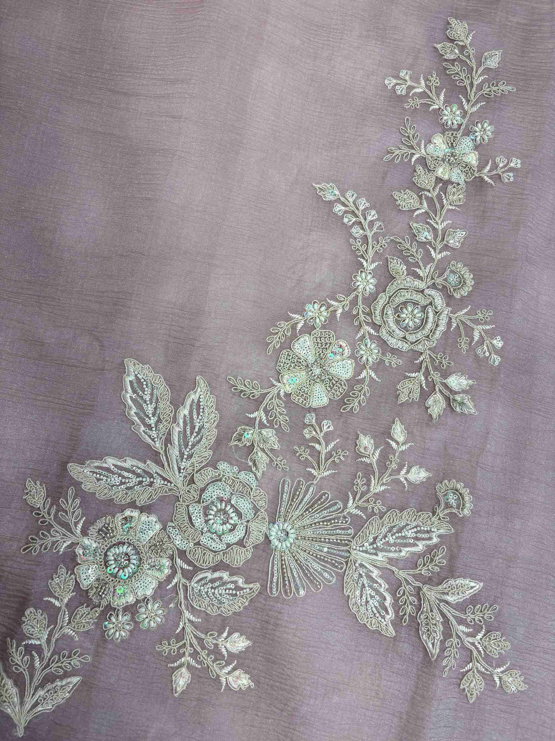 Heavily embroidered  daaman with thread cutdana sequins and beads