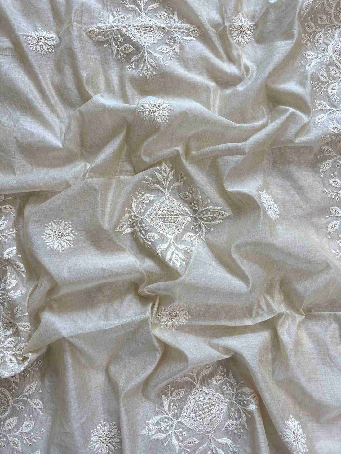 Chikankari Party wear Cotton Silk Unstitched Suit - The Zareesh