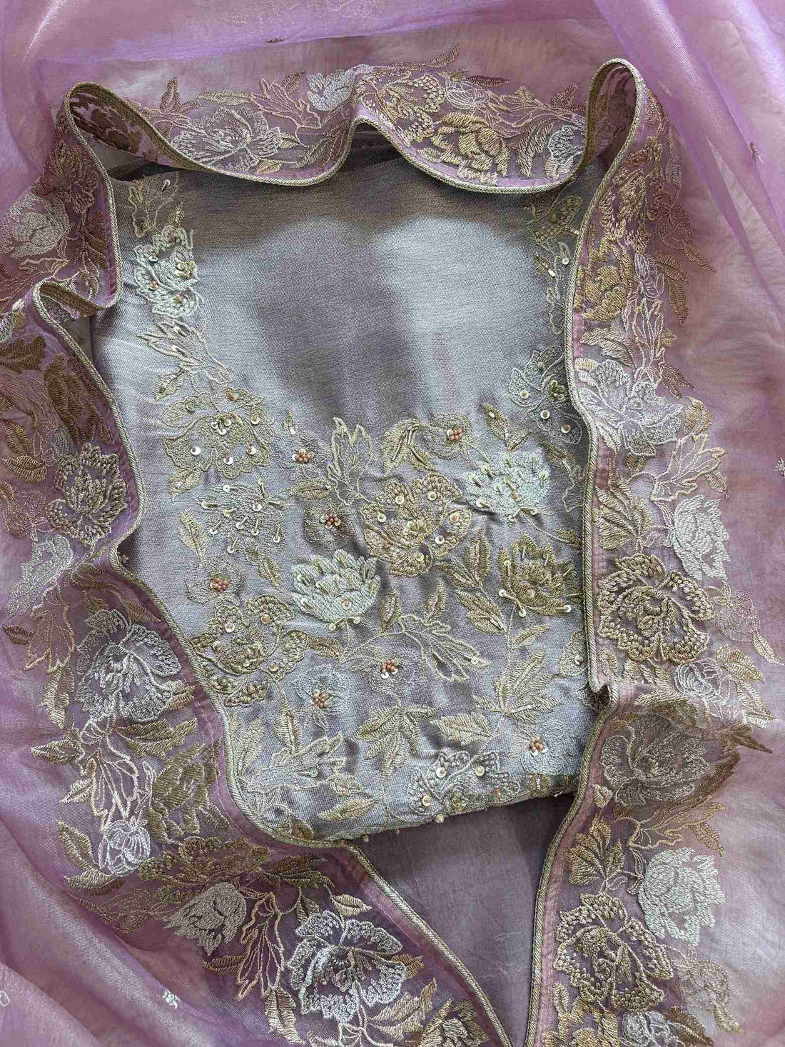 Very Elegant party wear unstitched suit - The Zareesh