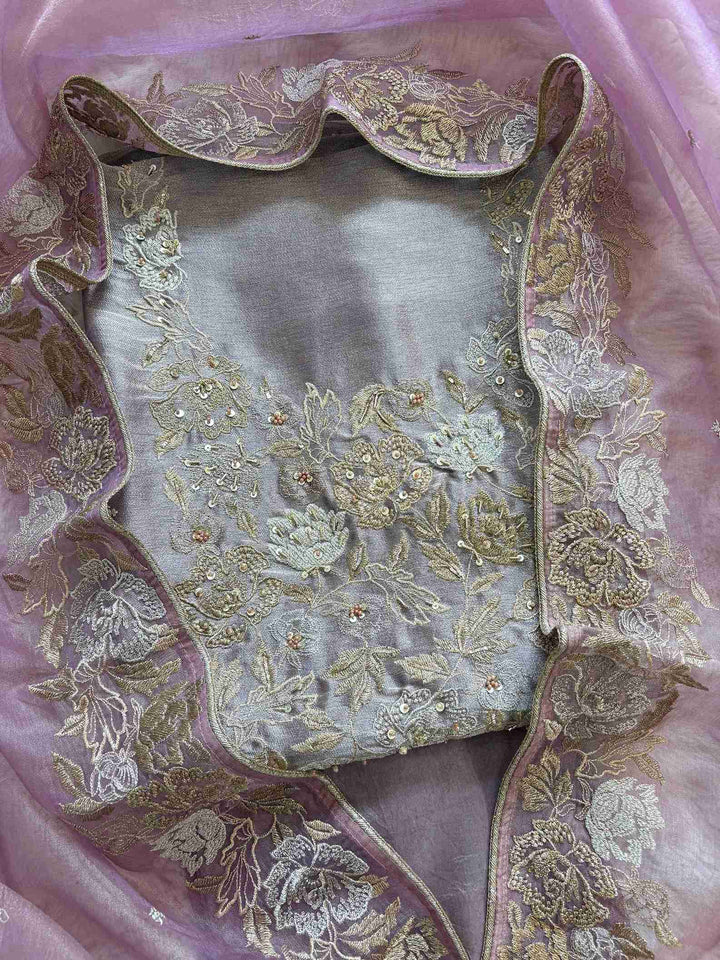 Very Elegant party wear unstitched suit - The Zareesh