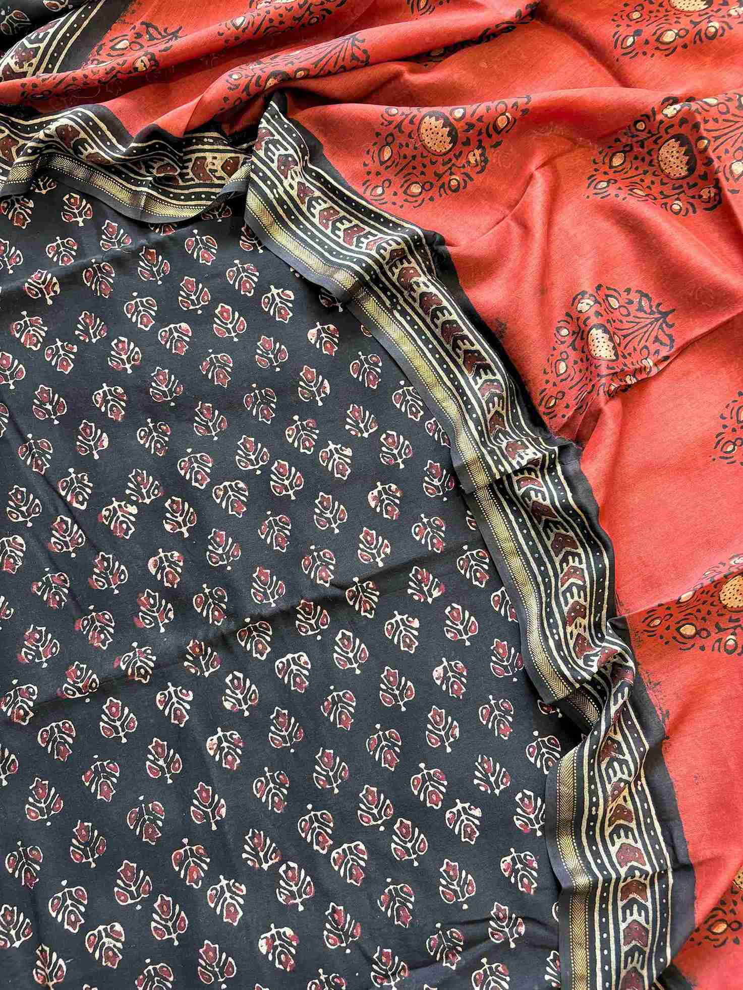 pure maheshwari silk unstitched suit for office wear