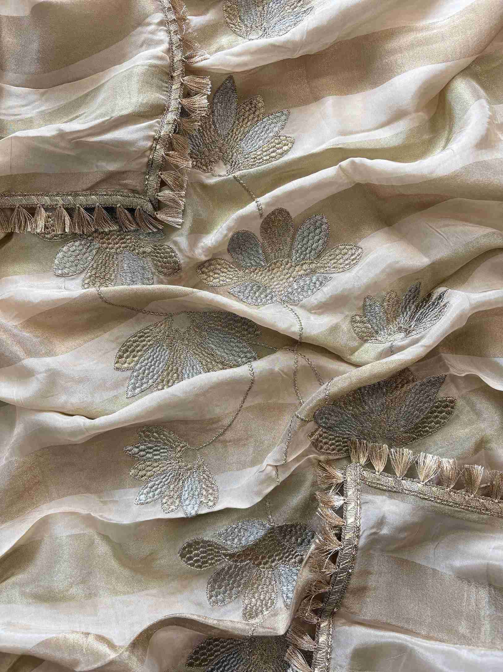 Shimmer Organza Unstitched Suit - The Zareesh