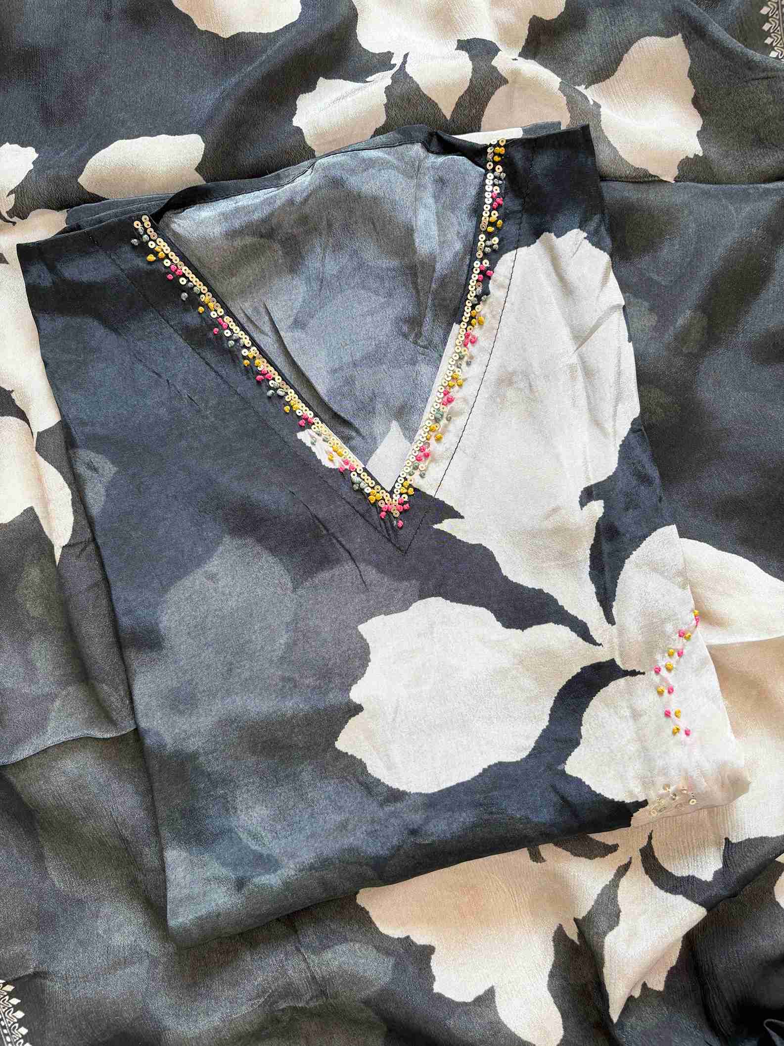 Pure Crepe Digitally Printed unstitched suit - The Zareesh