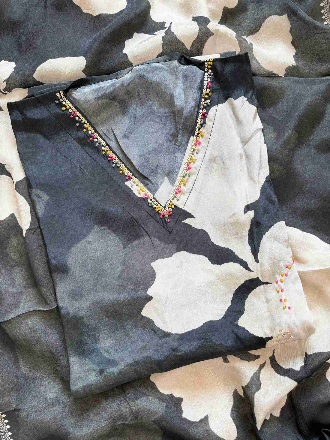 Pure Crepe Digitally Printed unstitched suit - The Zareesh