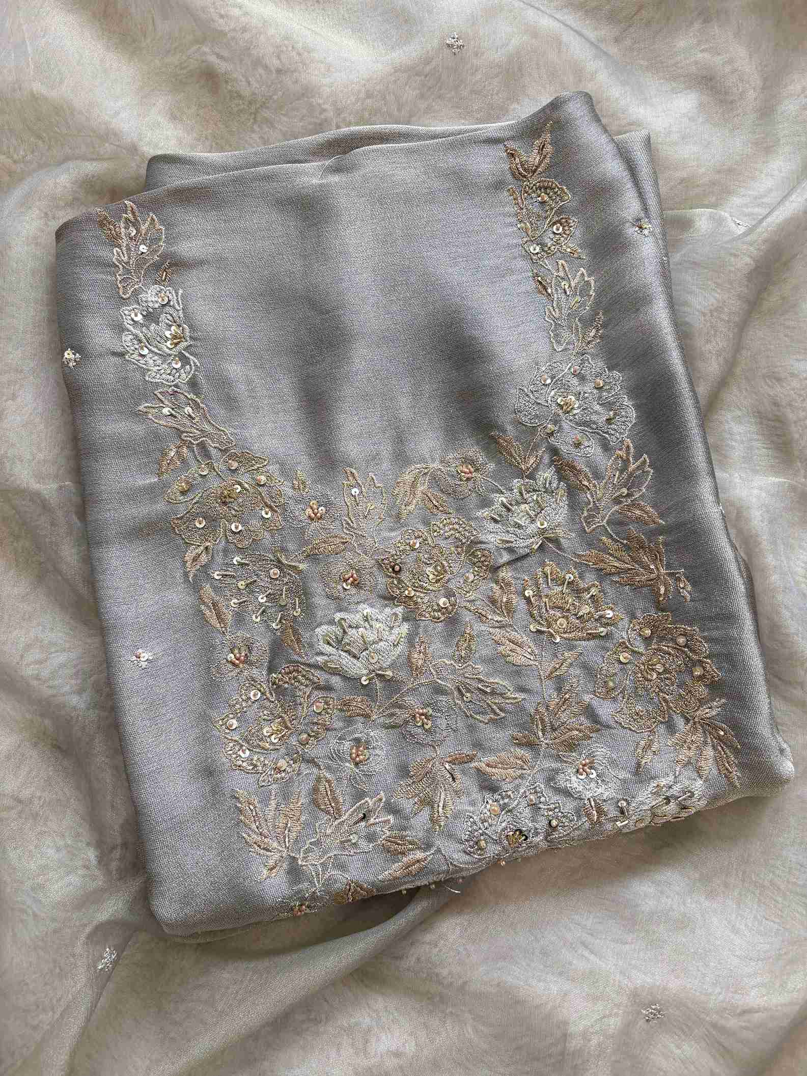 Very Elegant party wear unstitched suit - The Zareesh