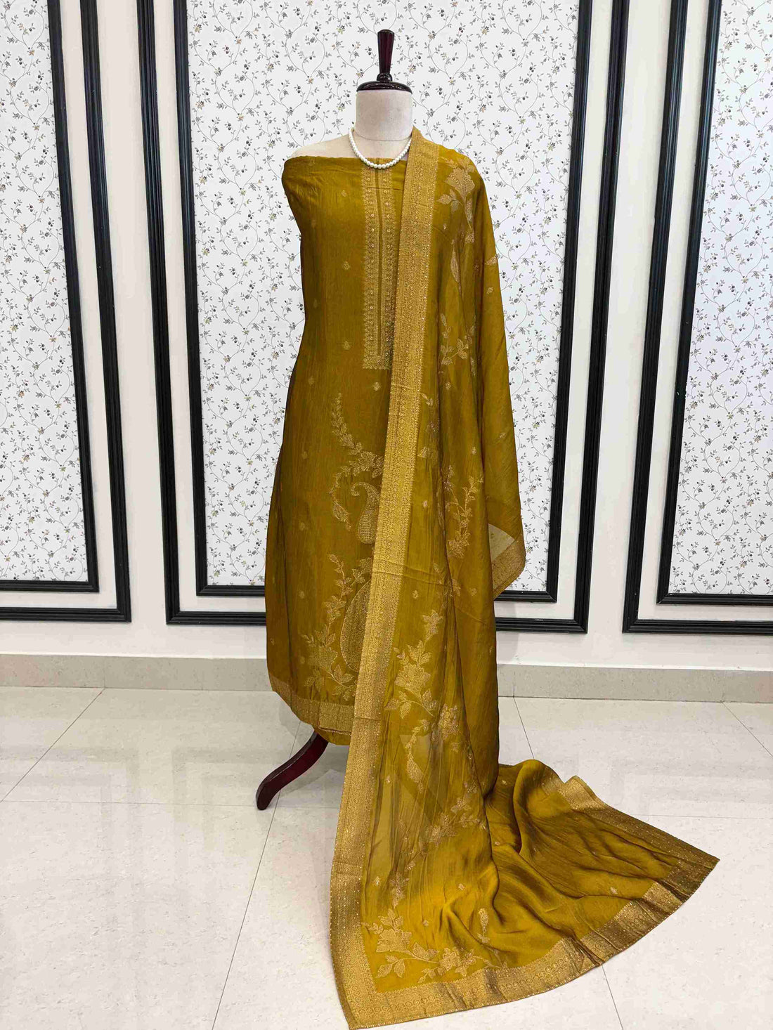 Black Roman Silk Unstitched Suit - The Zareesh