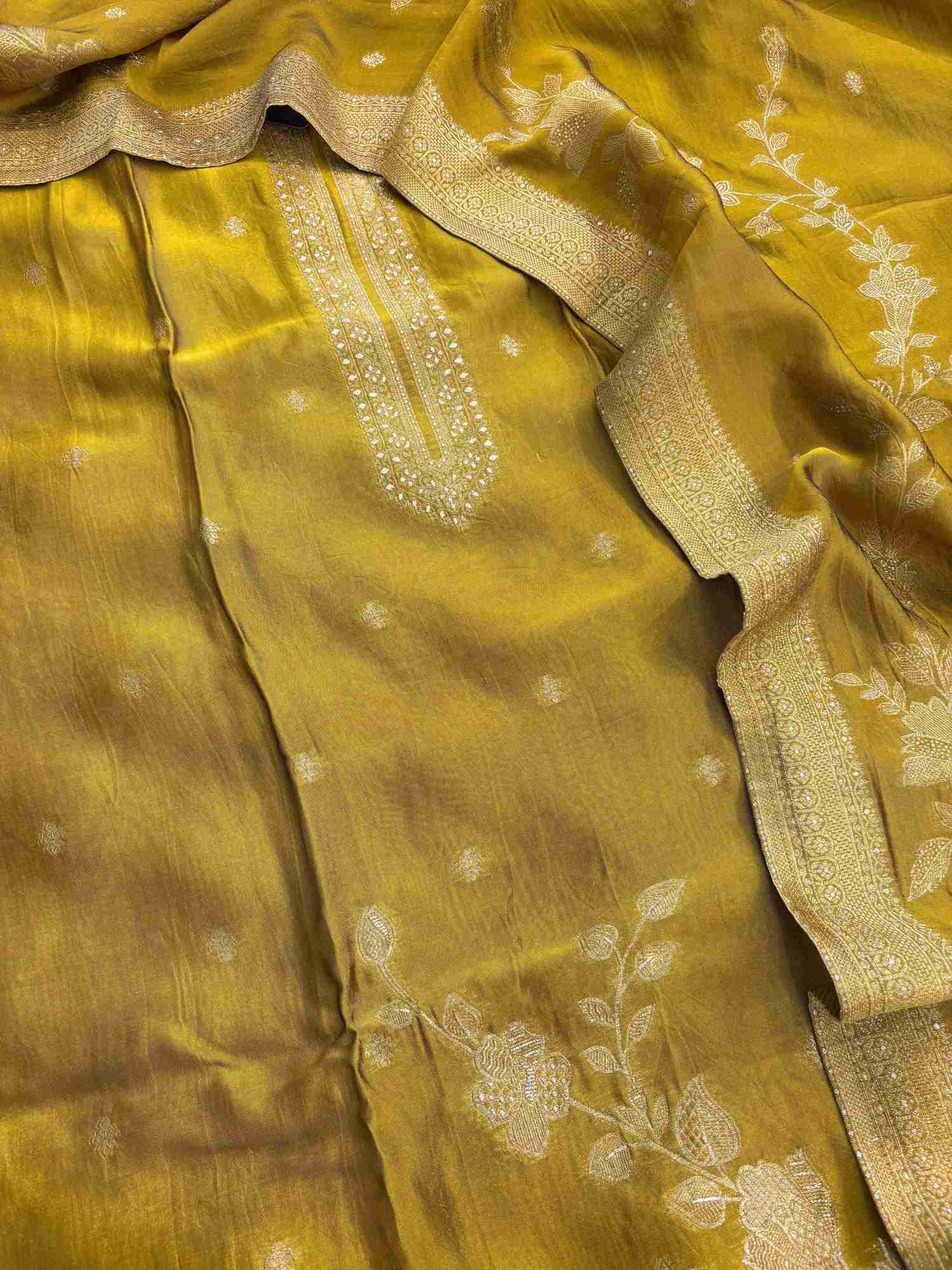 Black Roman Silk Unstitched Suit - The Zareesh