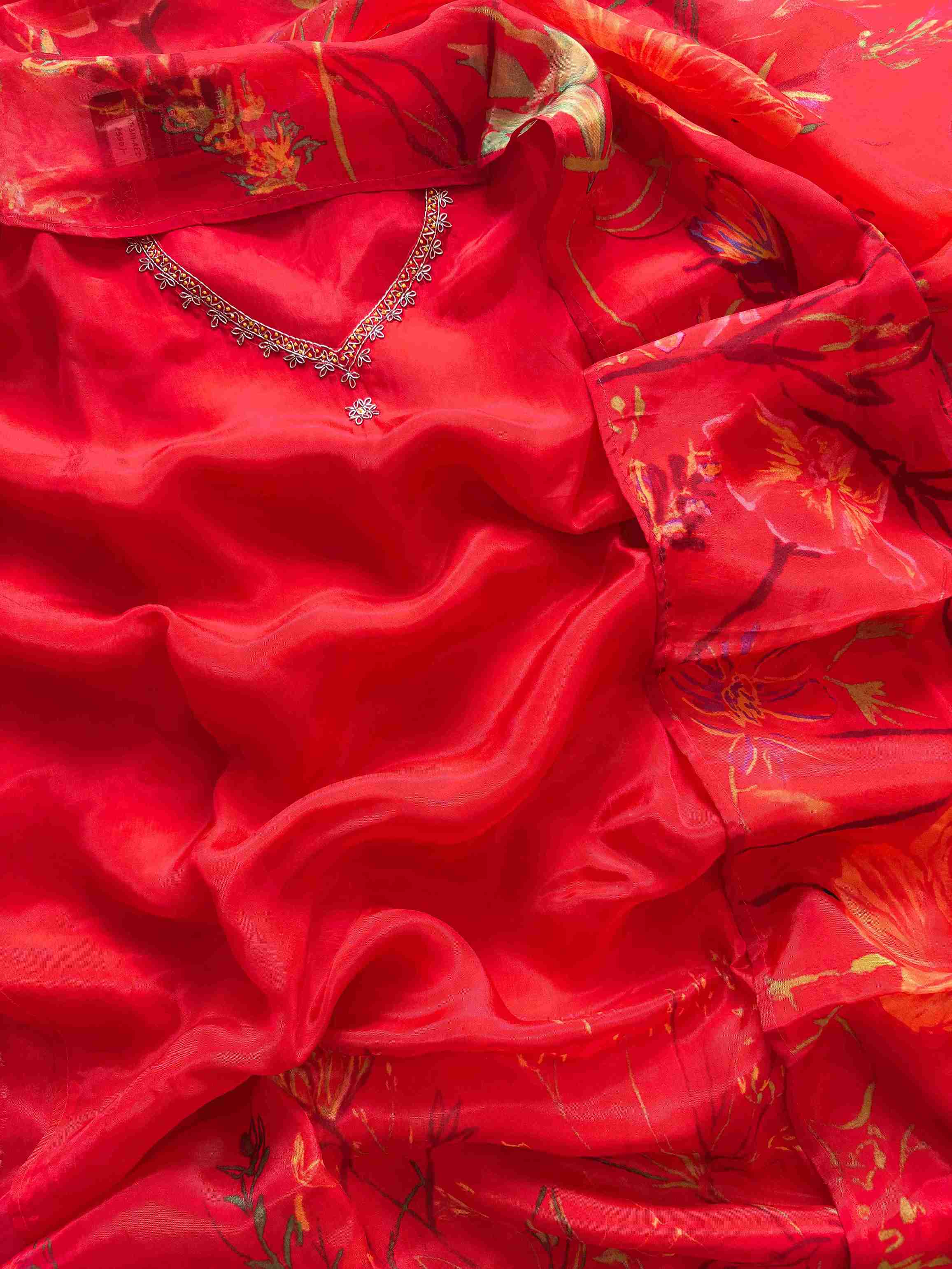 Party wear dress material in glass tissue - The Zareesh