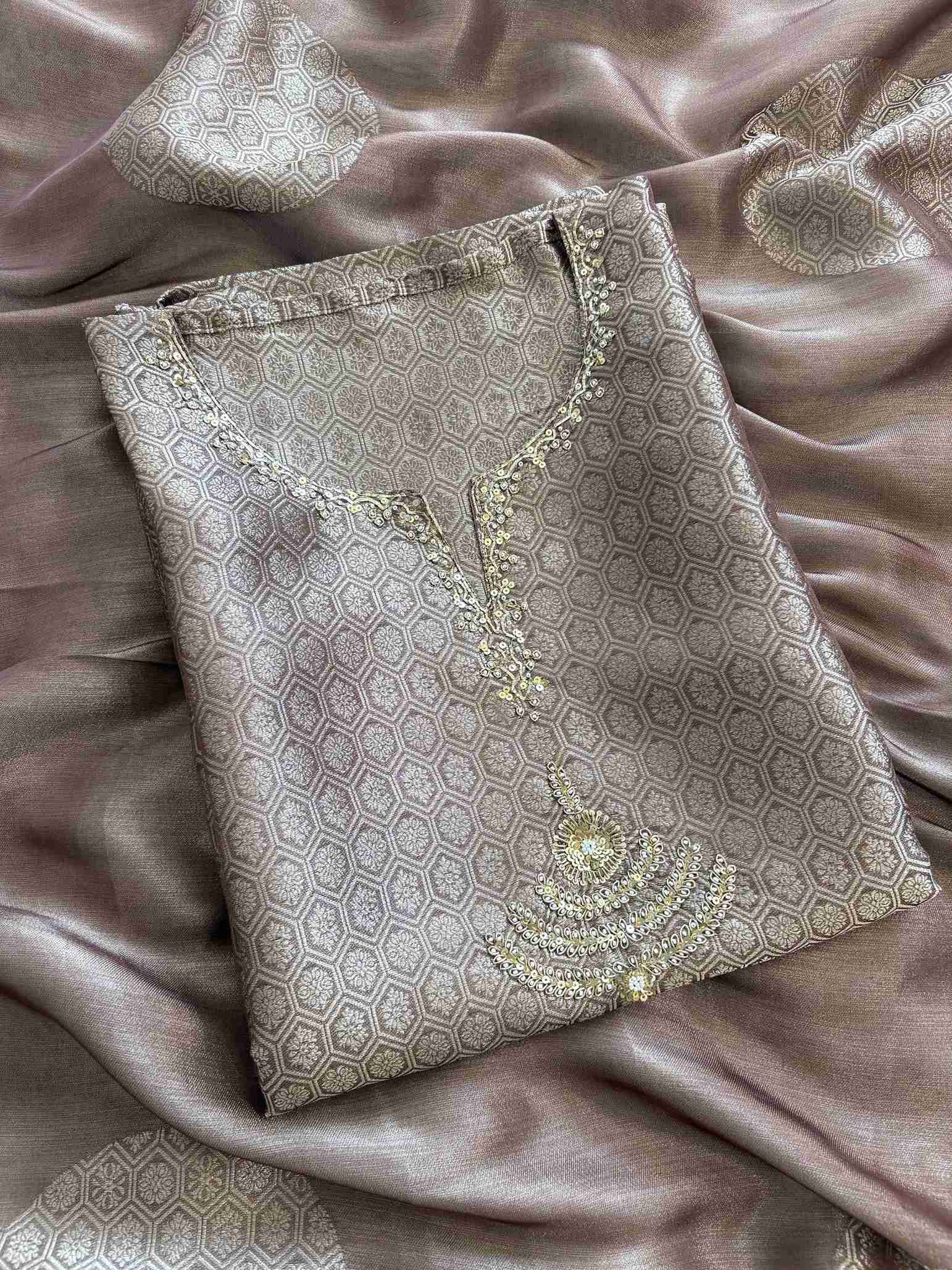 Premium jacquard Party wear unstitched suit - The Zareesh