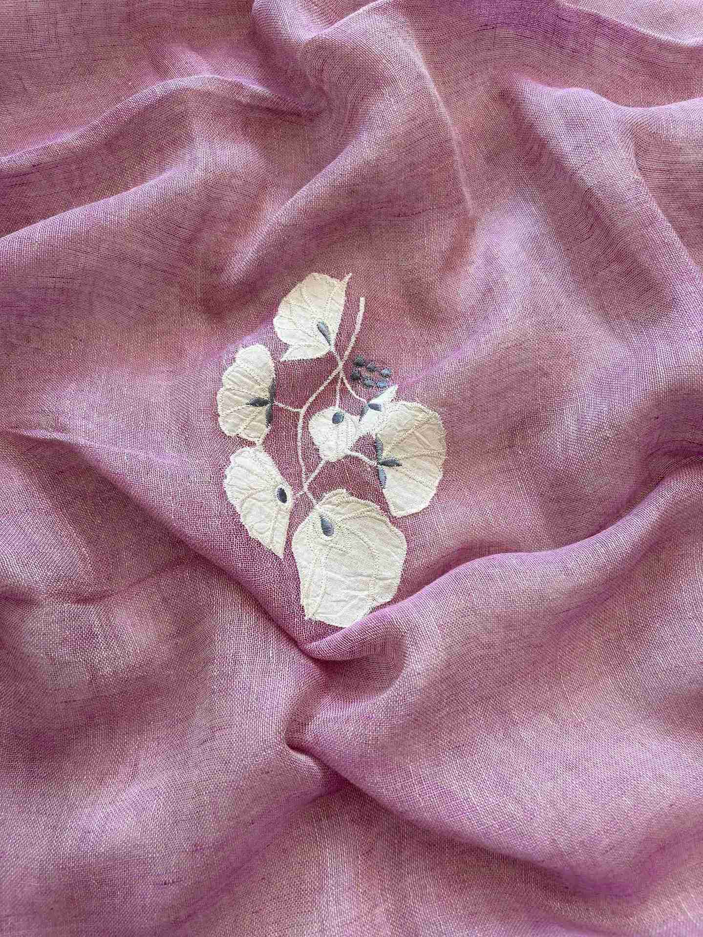 Formal Wear Soft cotton Linen shirt with applique work - The Zareesh