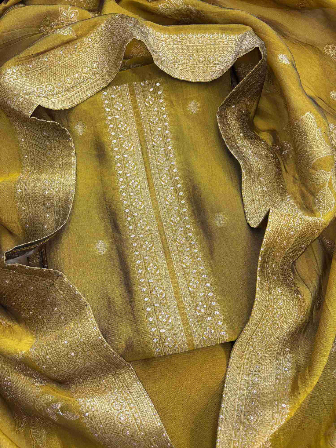 Black Roman Silk Unstitched Suit - The Zareesh