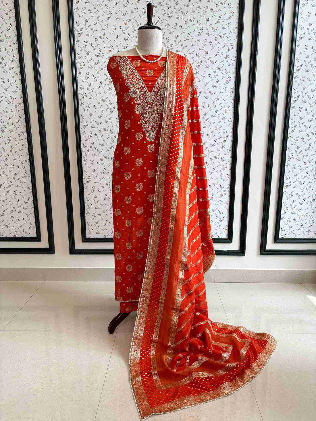 Satin Organza Unstitched Suit - The Zareesh