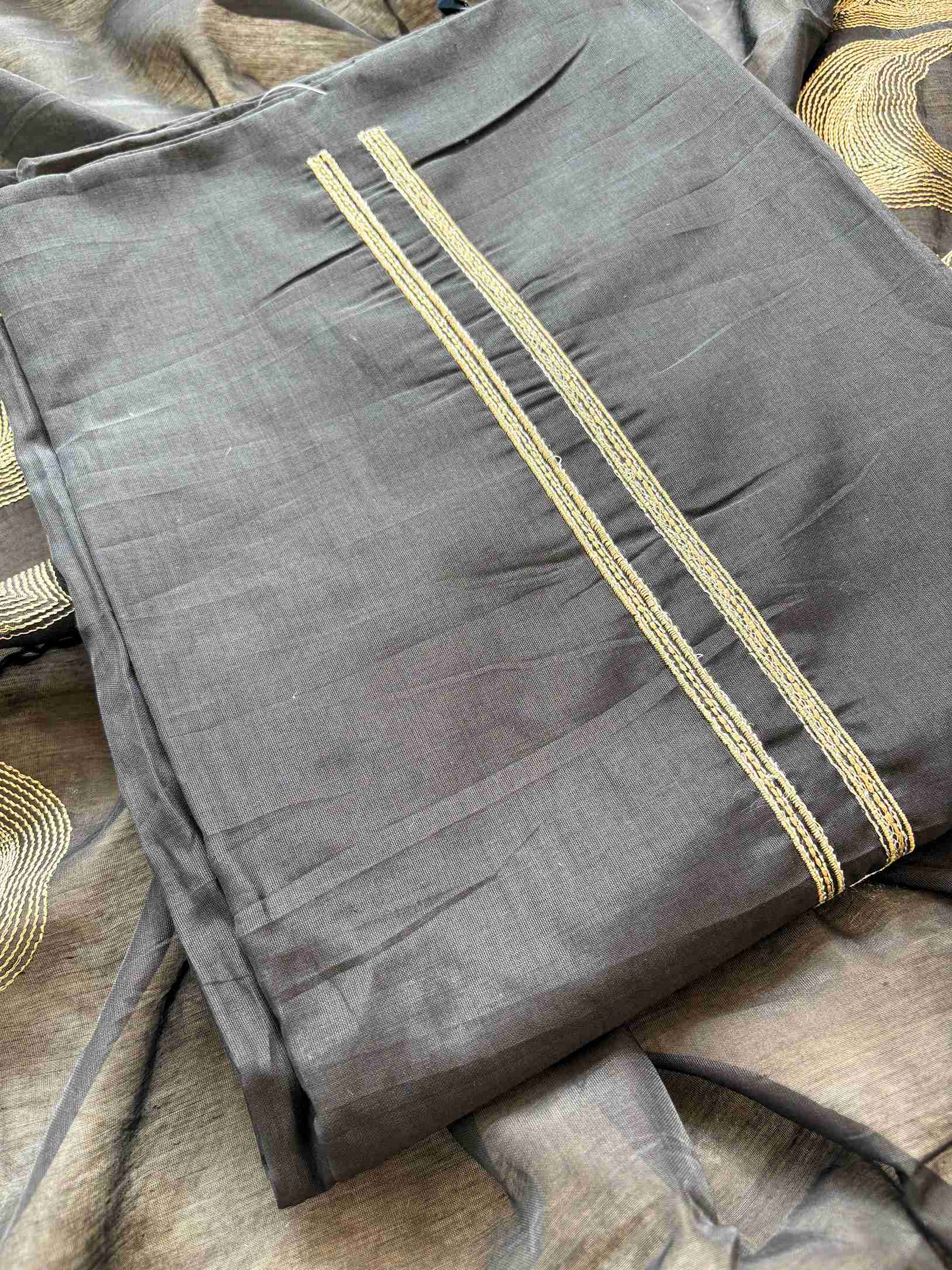 Cotton chanderi unstitched suits