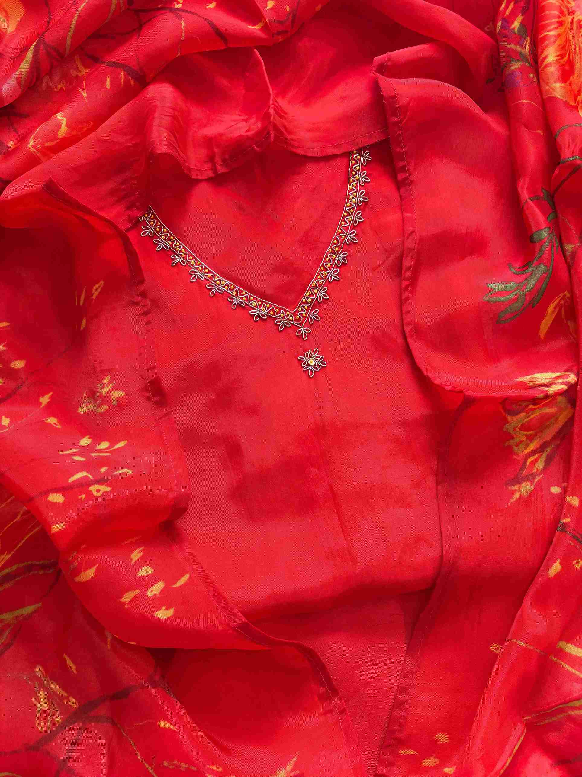 Party wear dress material in glass tissue - The Zareesh