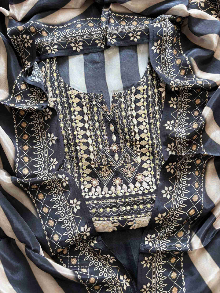 Striped Crepe Unstitched suits - The Zareesh