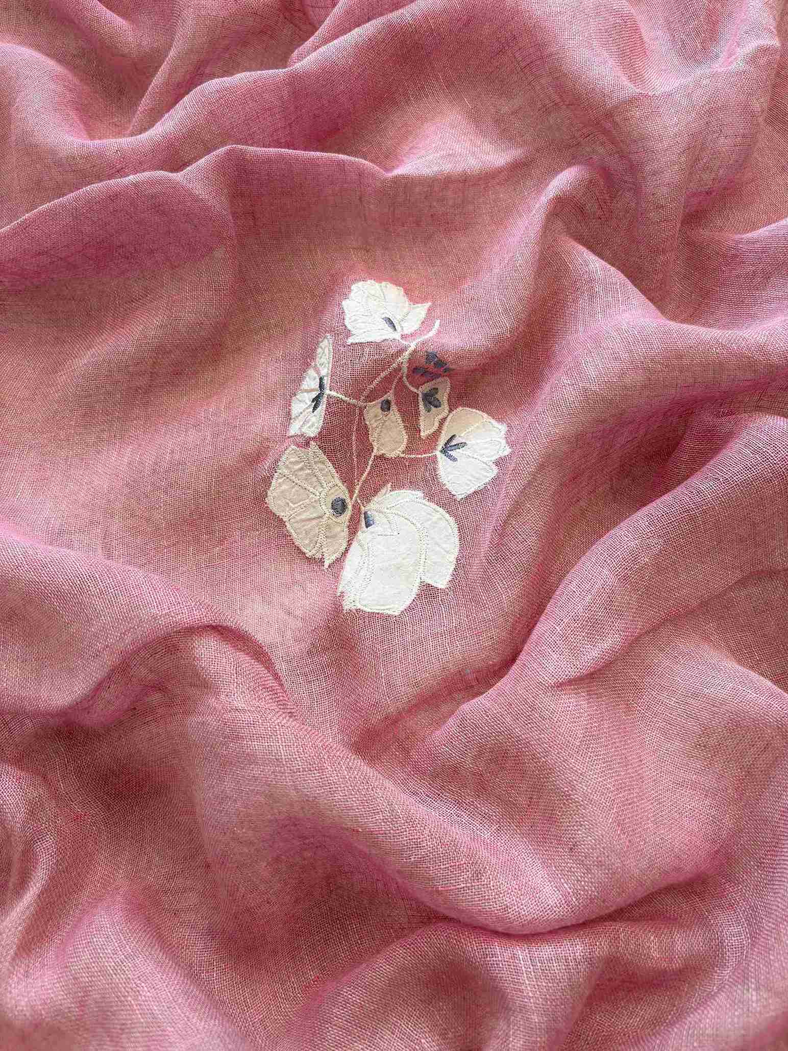 Formal Wear Soft cotton Linen shirt with applique work - The Zareesh