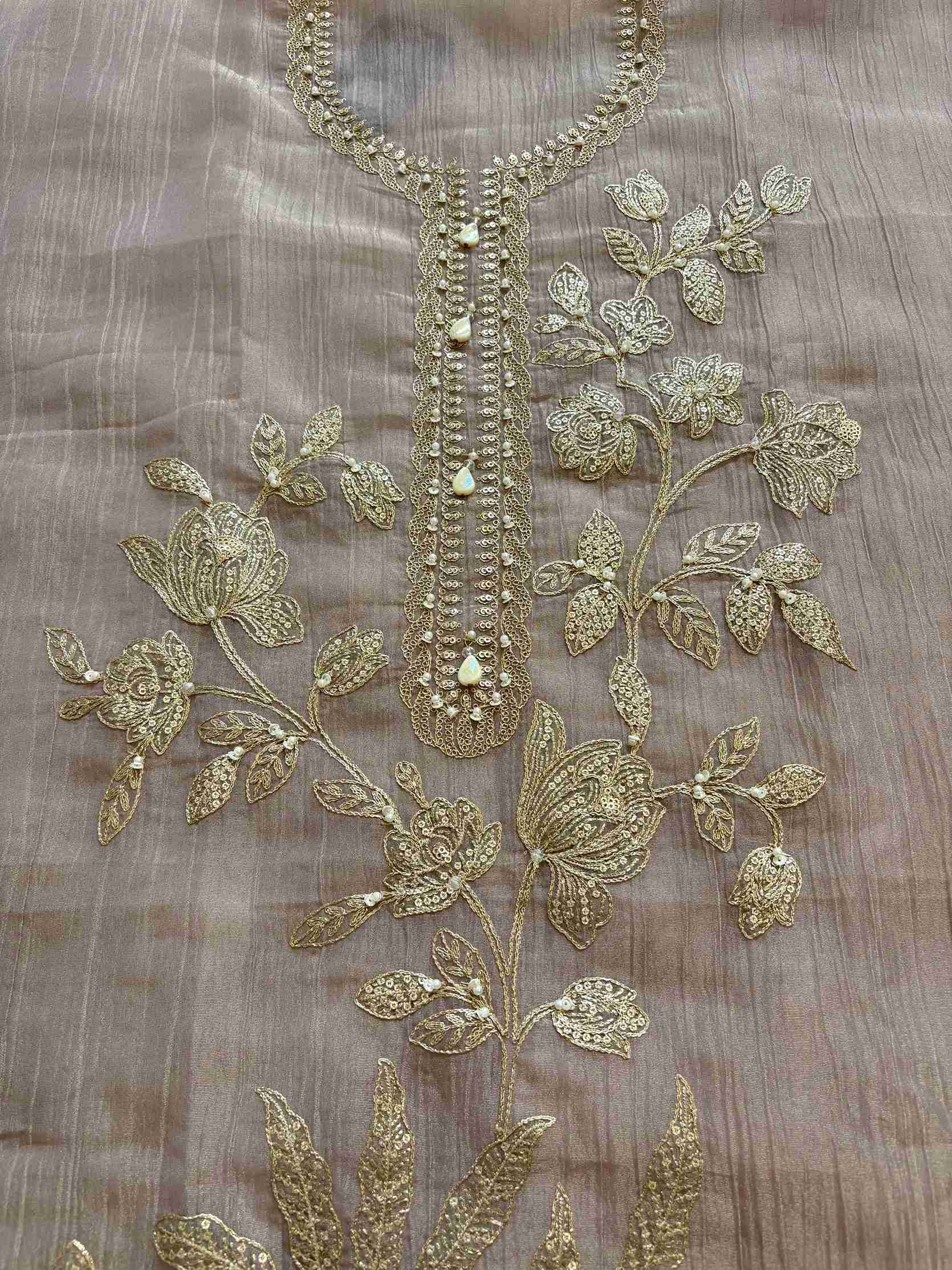 Designer Tissue silk unstitched suit - The Zareesh