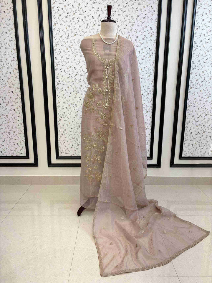 Designer Tissue silk unstitched suit - The Zareesh