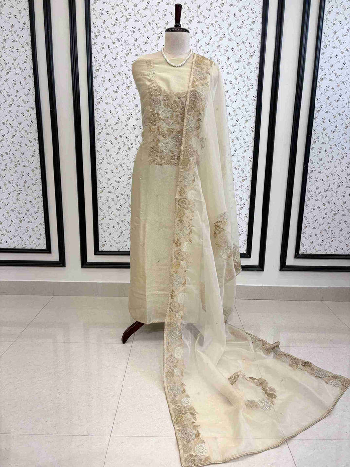 Very Elegant party wear unstitched suit - The Zareesh