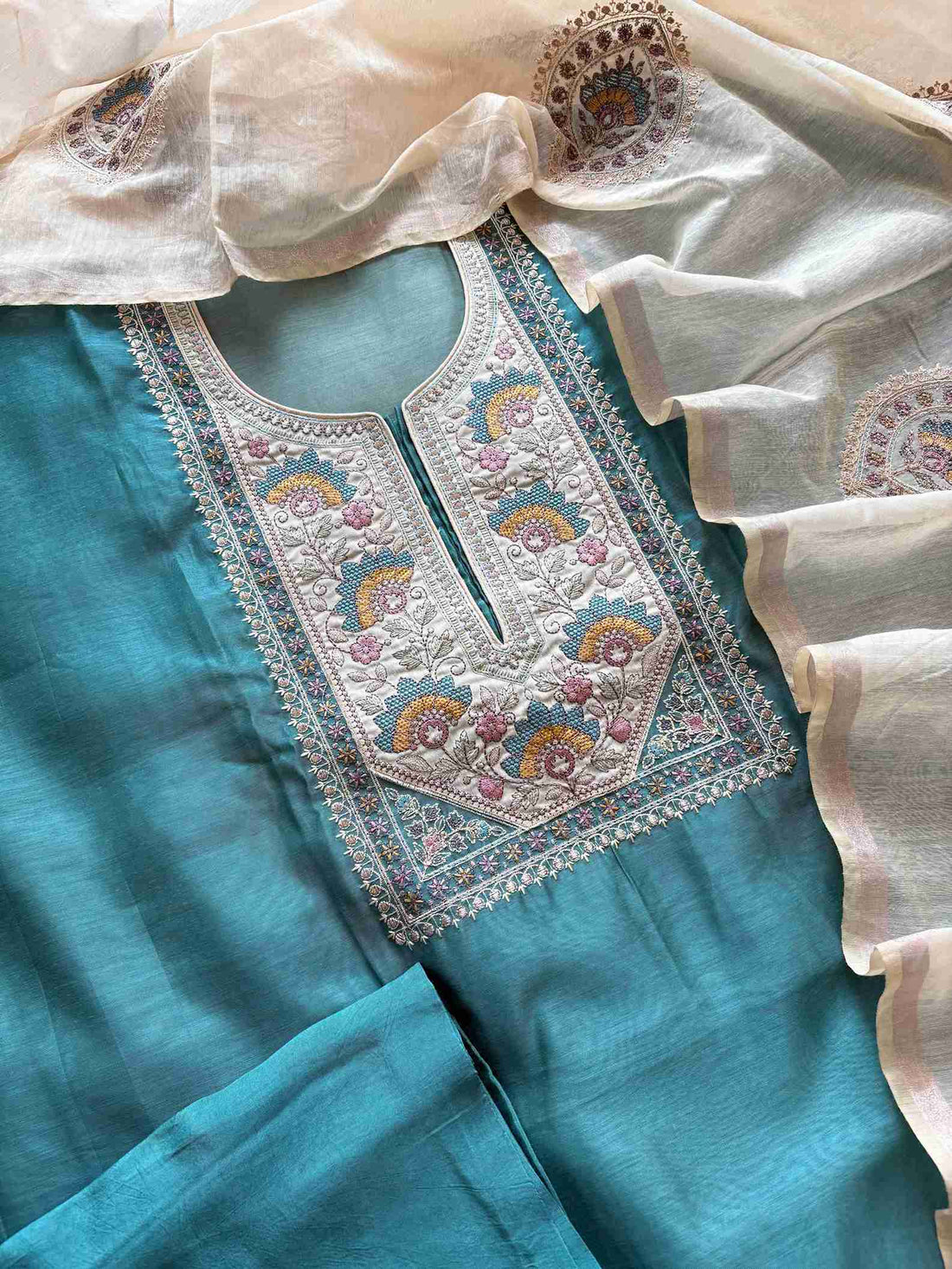 Premium quality chanderi silk Unstitched suits - The Zareesh