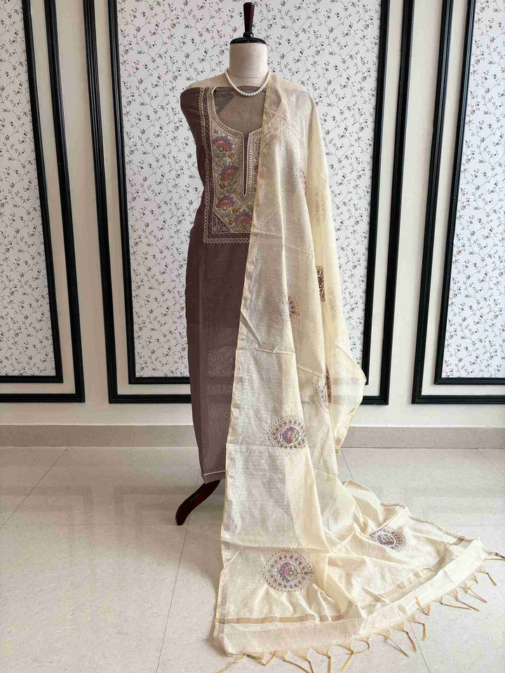 Premium quality chanderi silk Unstitched suits - The Zareesh