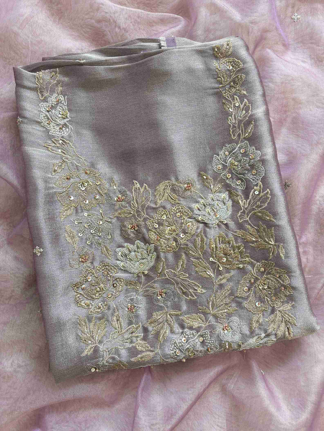 Very Elegant party wear unstitched suit - The Zareesh