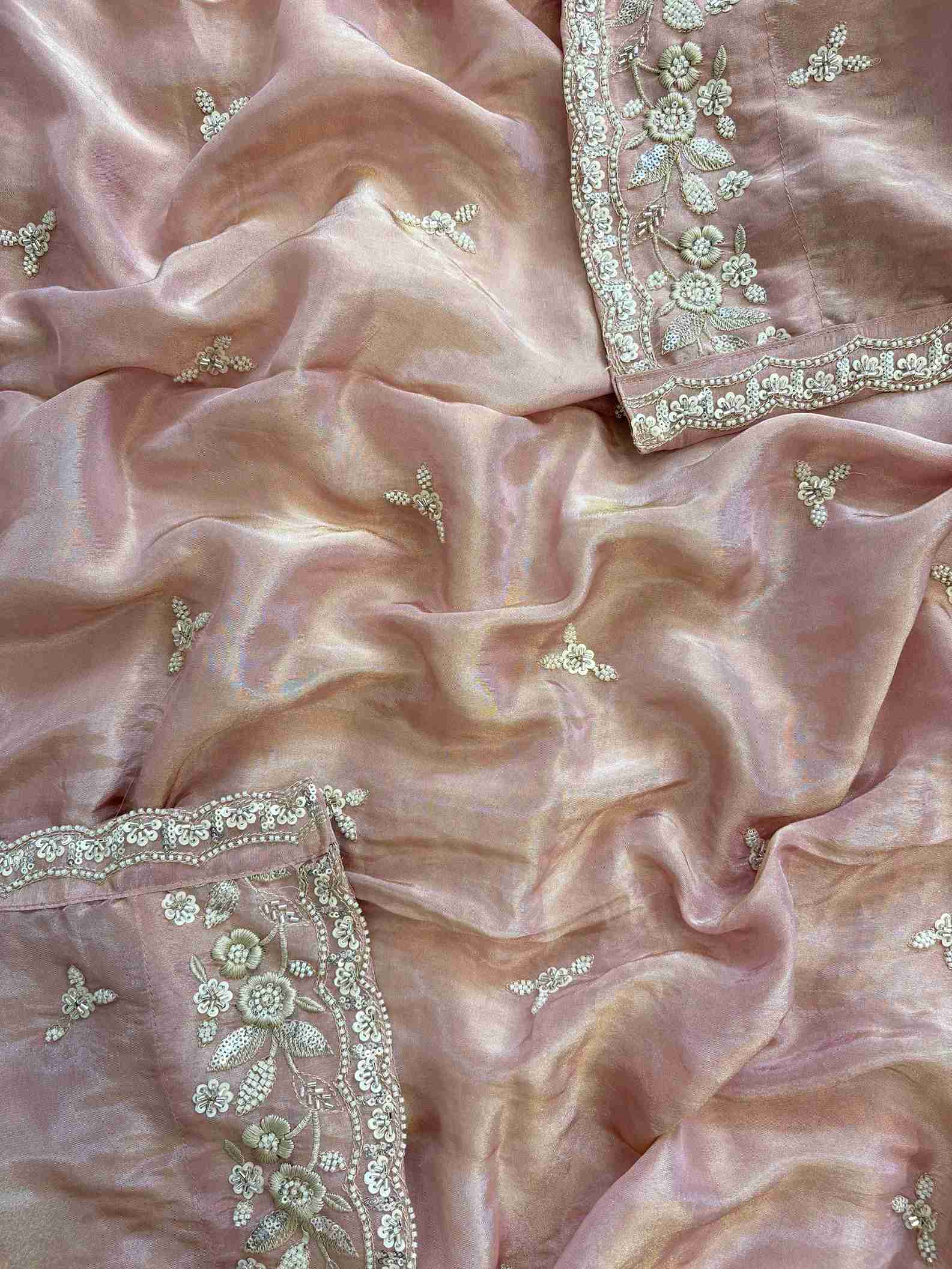 Designer Inspired Pure Soft Tissue Party and Wedding Wear Unstitched Suit