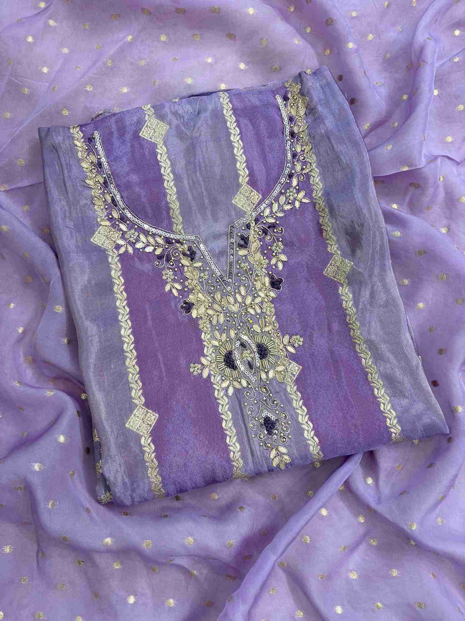 party wear unstitched suit in banarasi weaving - The Zareesh