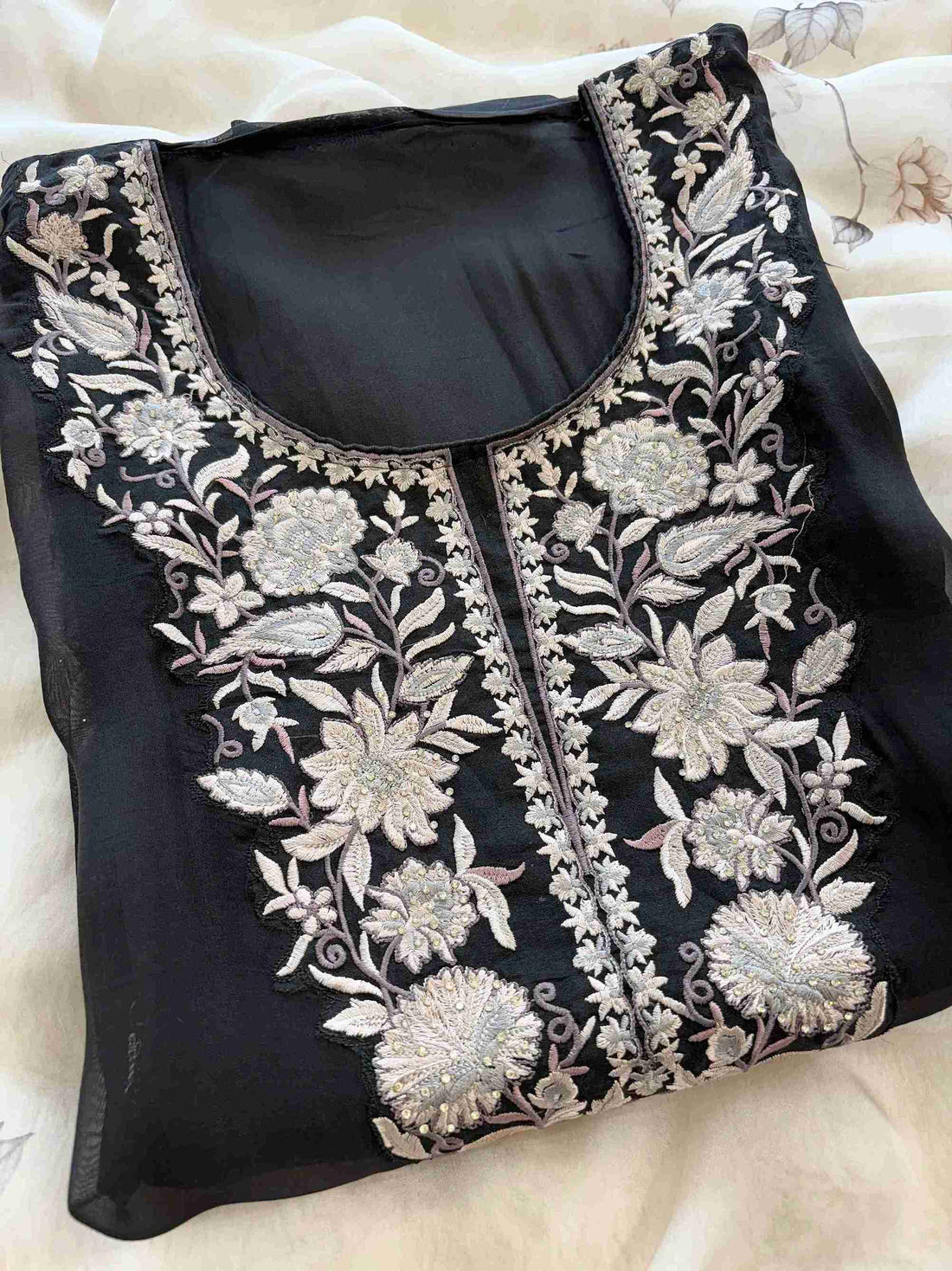 Pure Organza Unstitched Suit with Floral Digital Print Dupatta