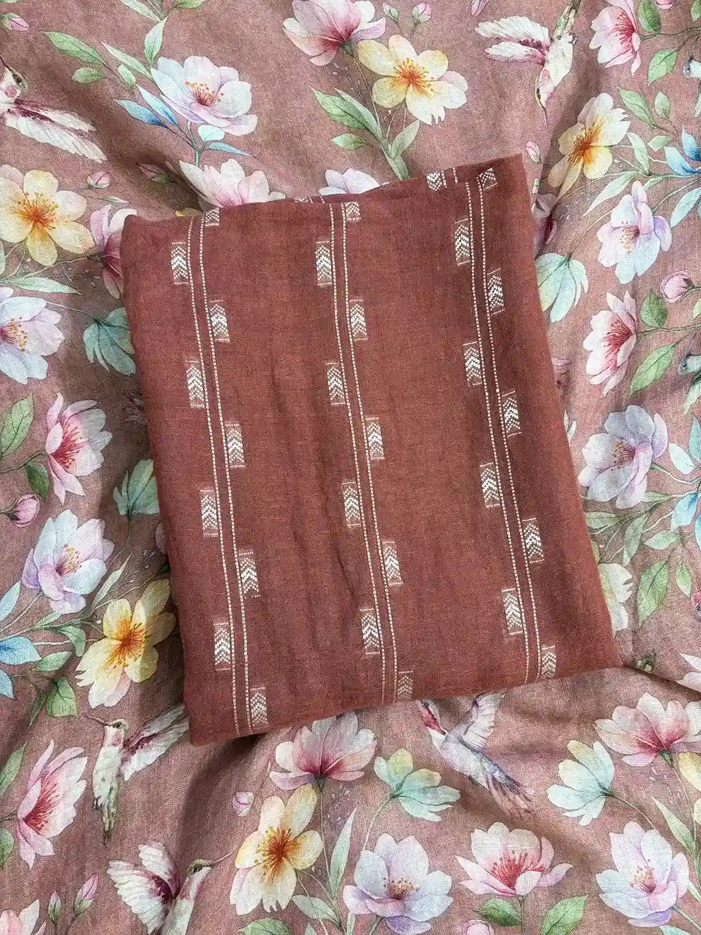 Pure linen unstitched suits for womens for casual wear