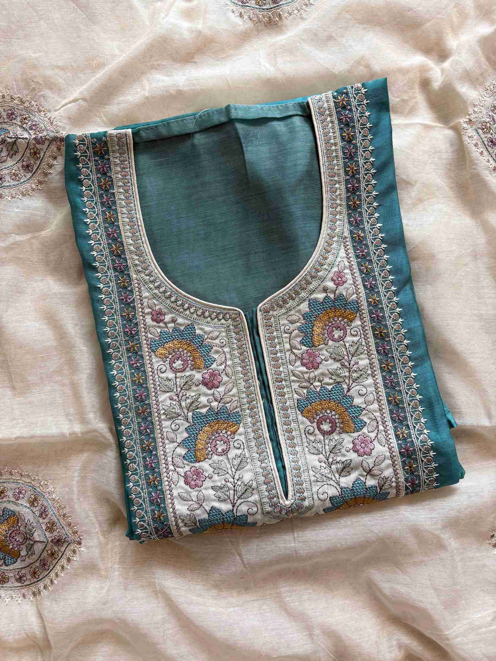 Premium quality chanderi silk Unstitched suits - The Zareesh