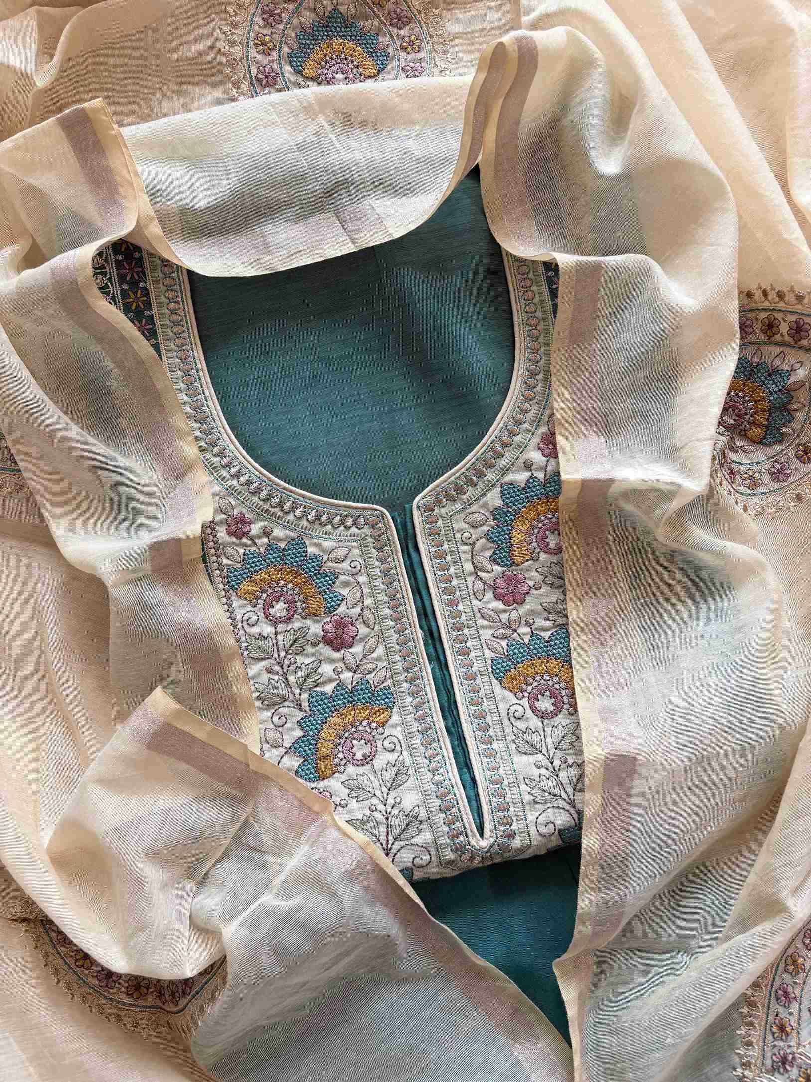Premium quality chanderi silk Unstitched suits - The Zareesh