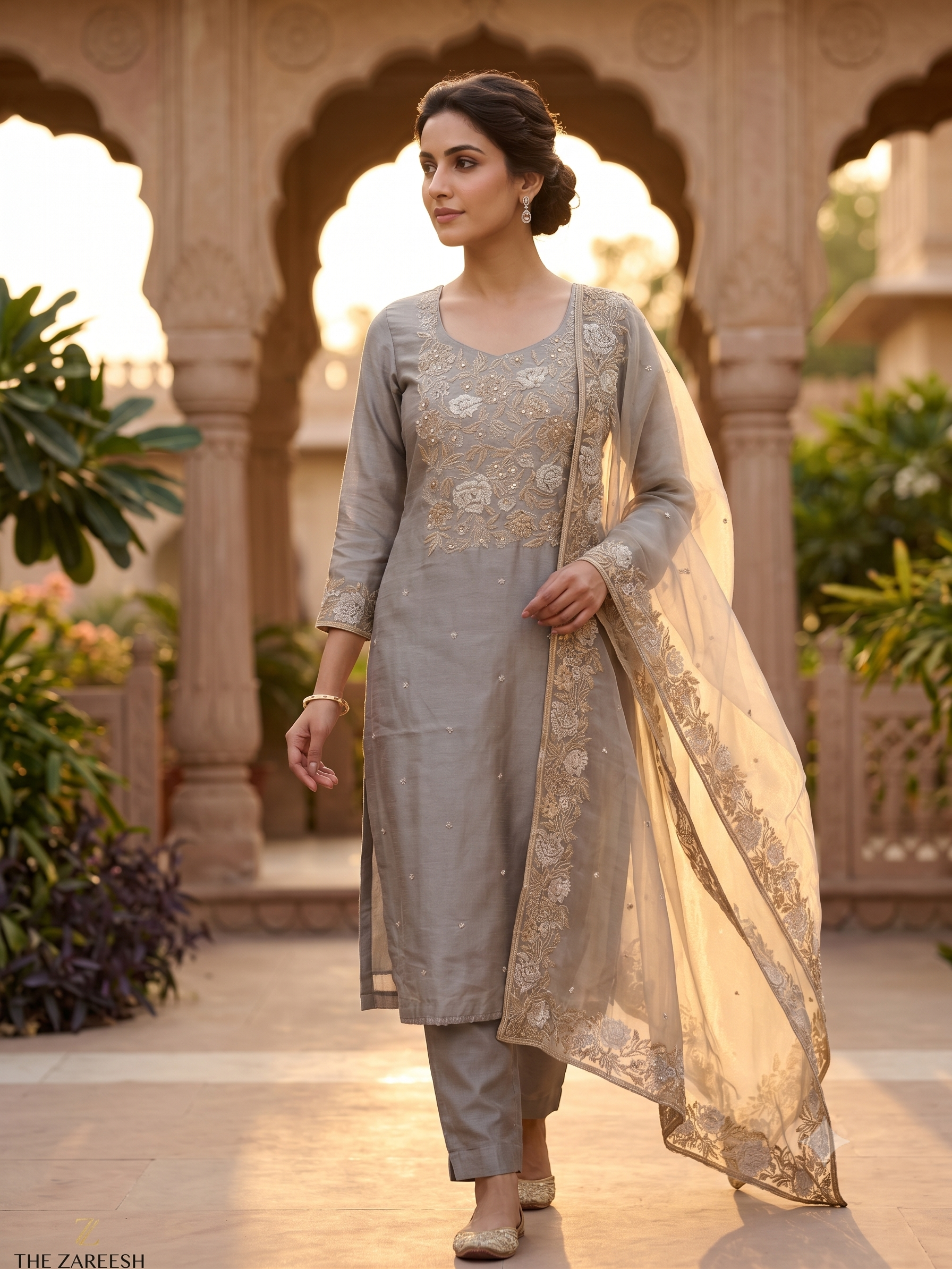 Very Elegant party wear unstitched suit - The Zareesh