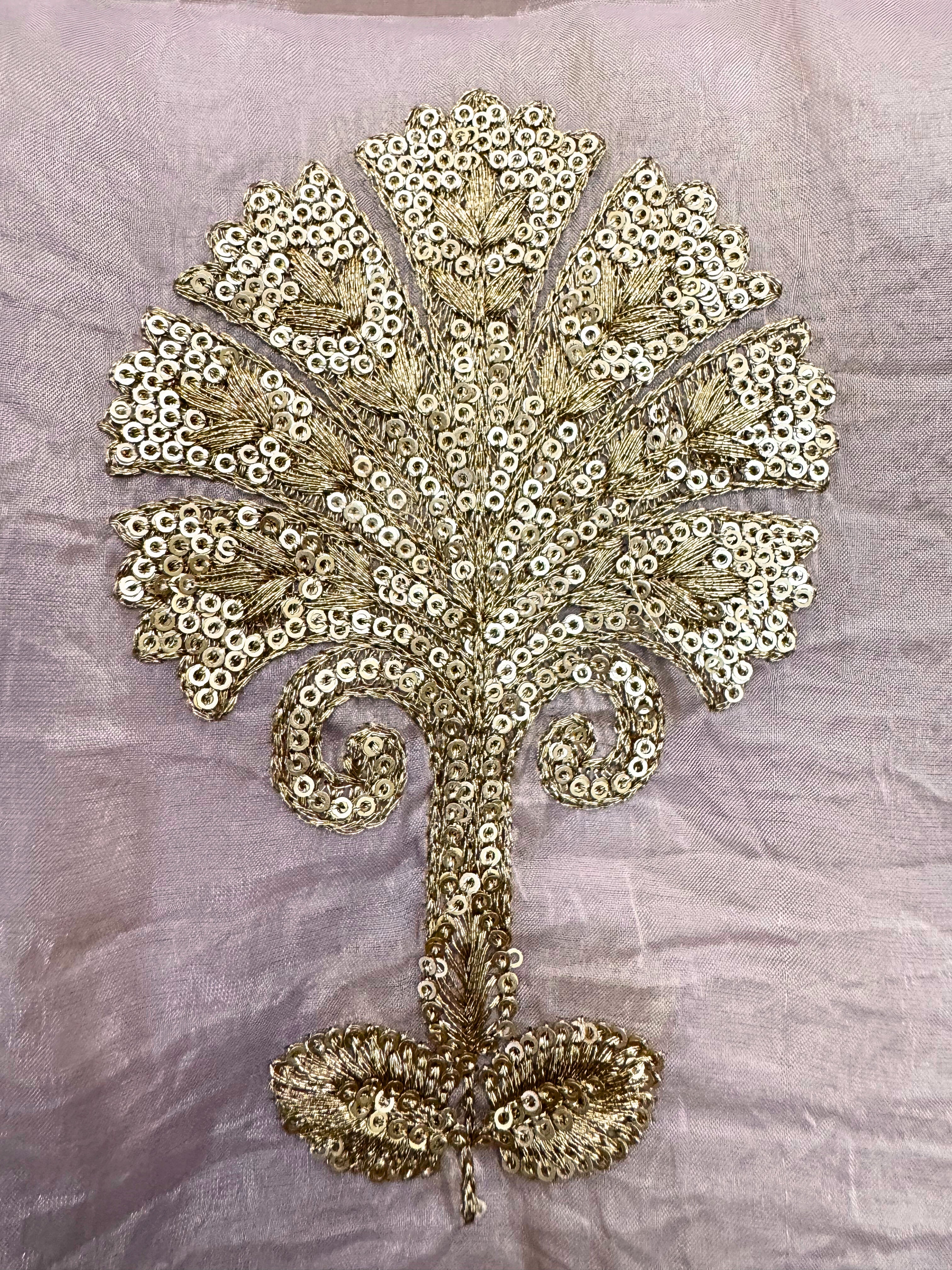 Soft Tissue with Zardozi work on neck