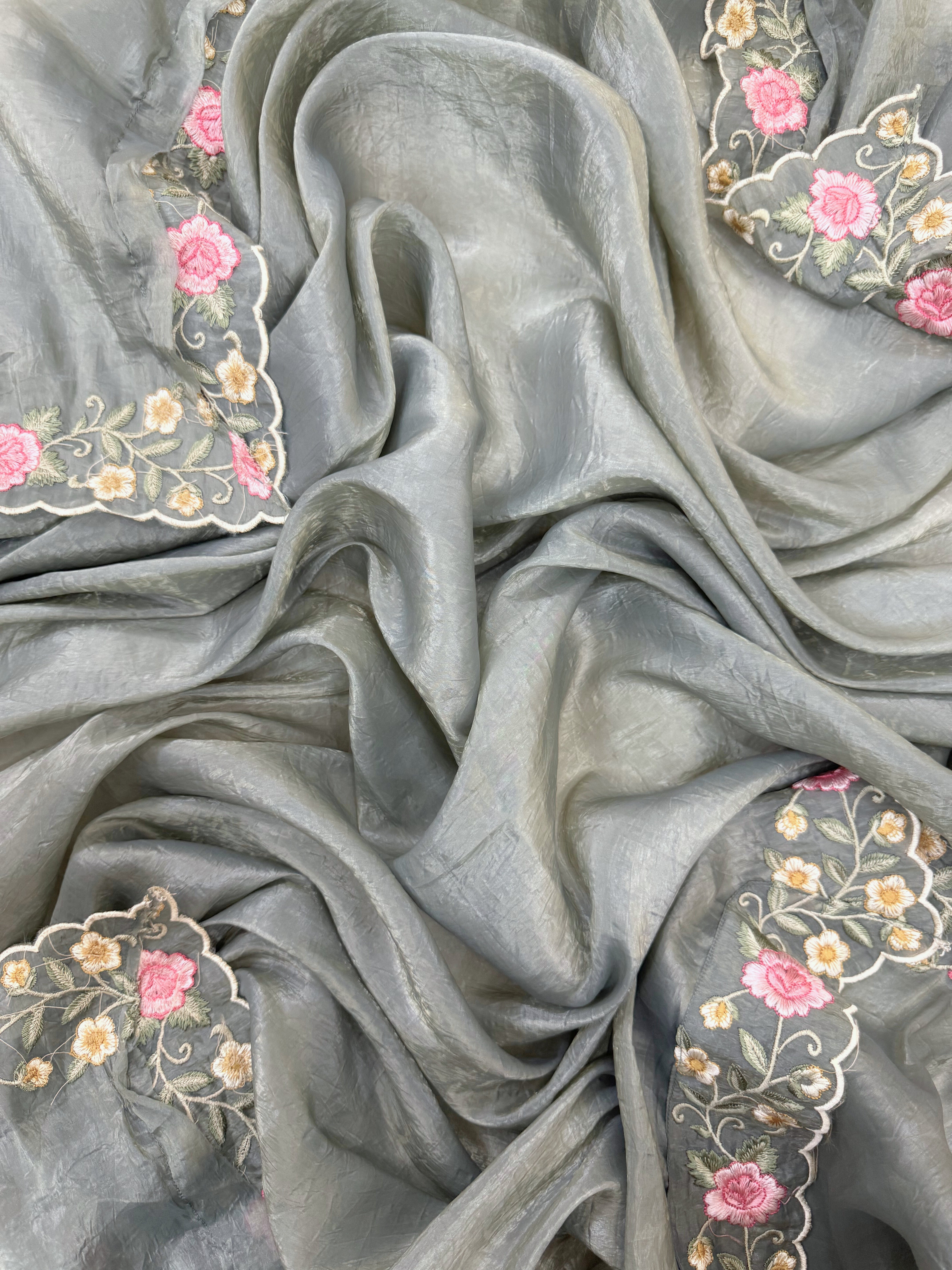 Slate Grey Unstitched suit on Tissue Fabric