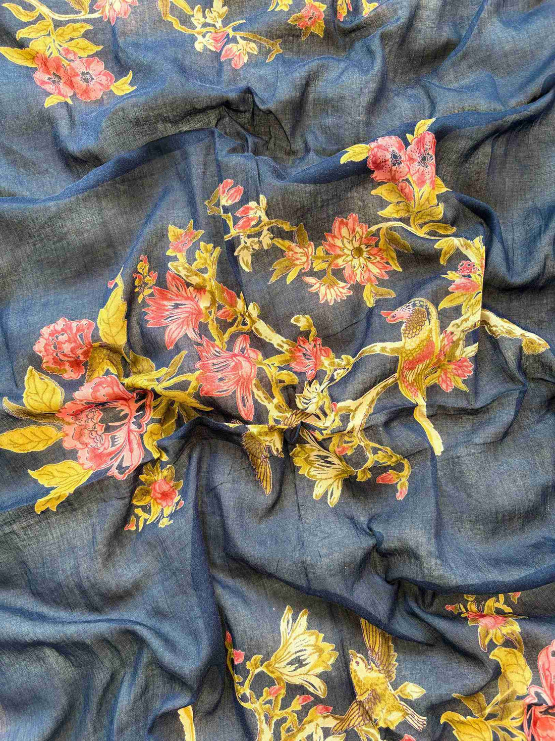 Cotton with lace work unstitched suit- The Zareesh