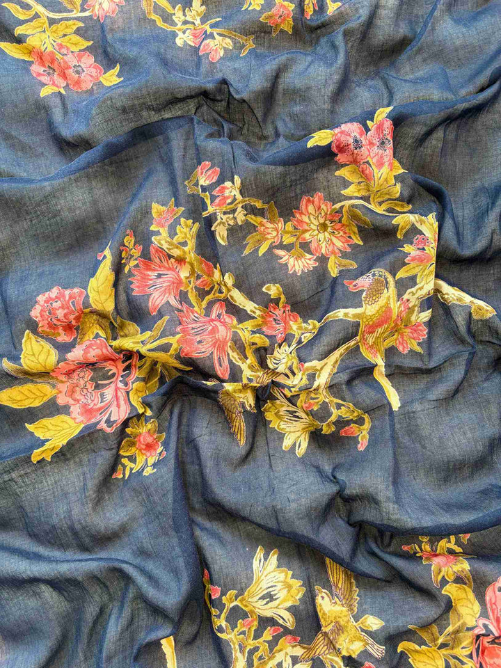 Cotton with lace work unstitched suit- The Zareesh