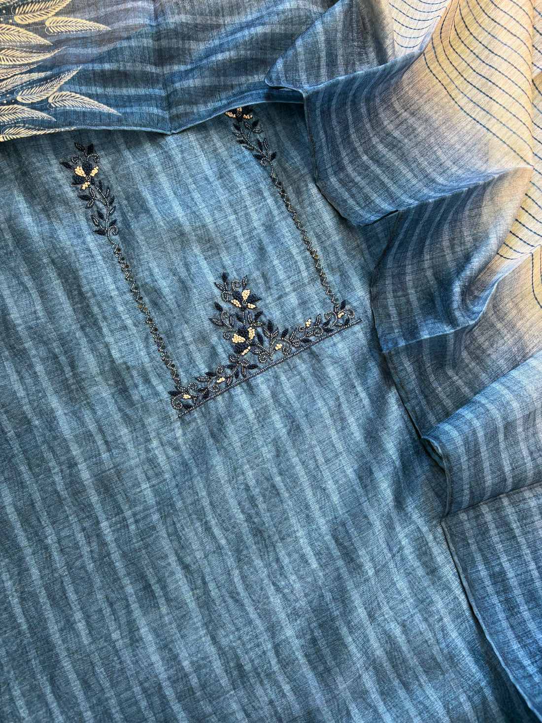 Tussar Art unstitched suit - The Zareesh