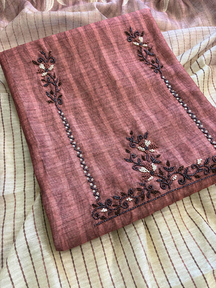 Tussar Art unstitched suit - The Zareesh