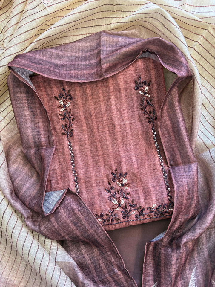 Tussar Art unstitched suit - The Zareesh