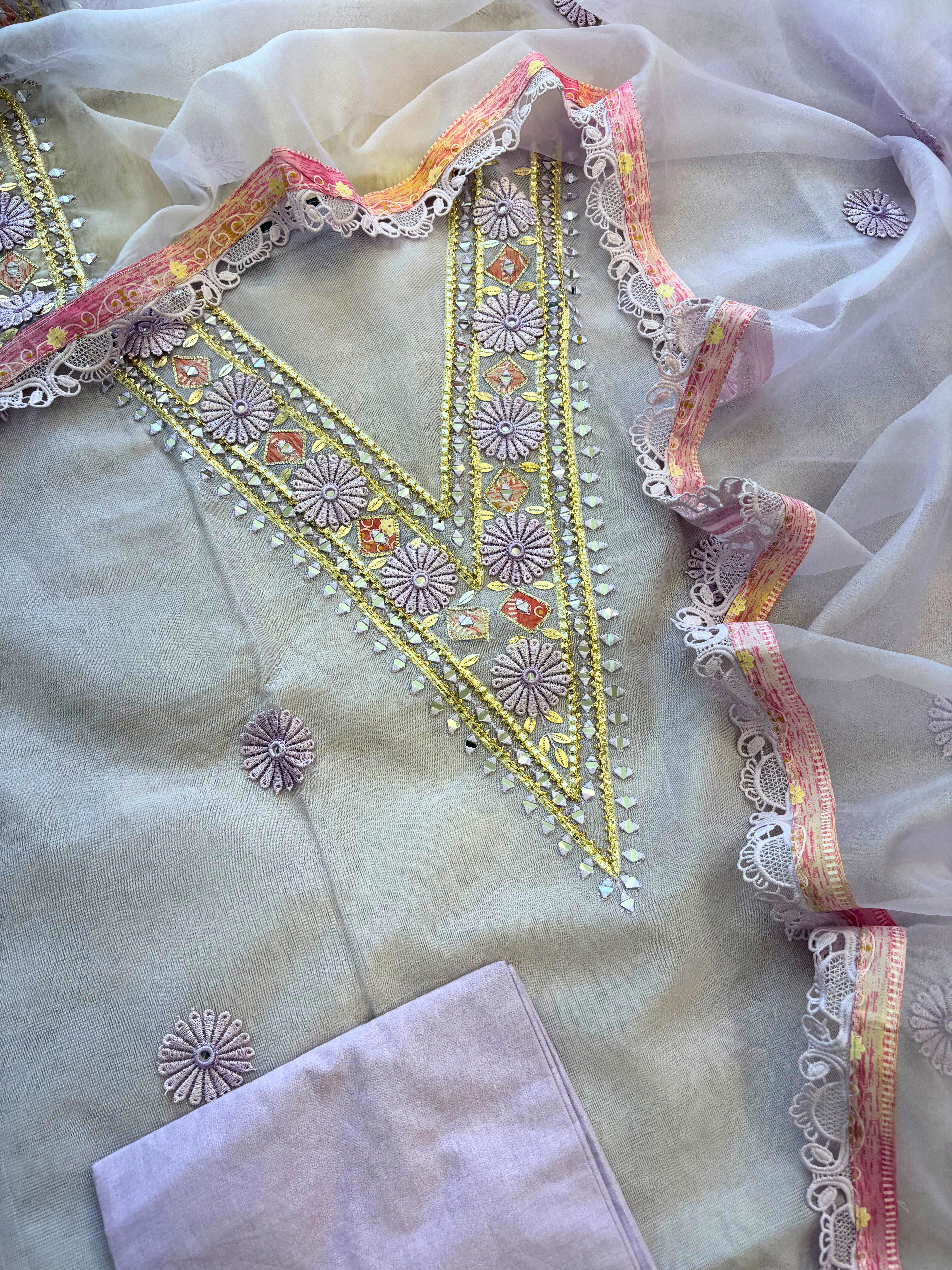 Kota doriya designer unstitched suit - The Zareesh